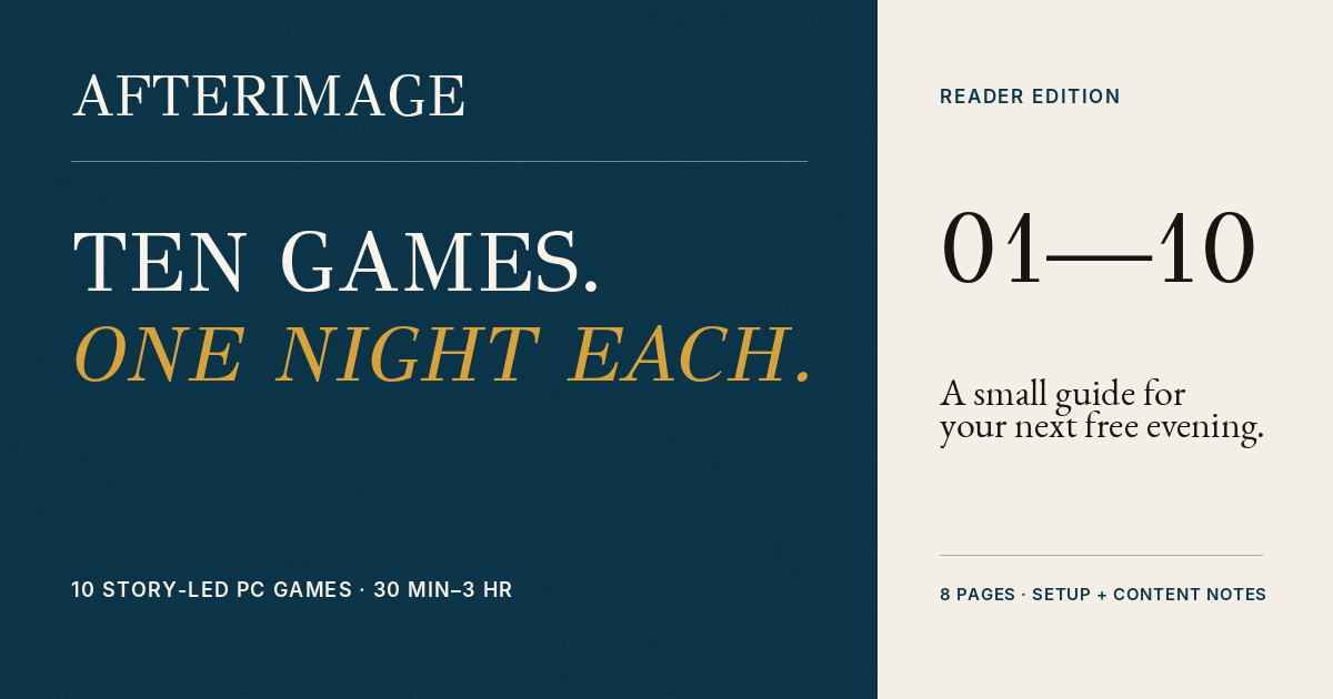 Afterimage: ten games, one night each